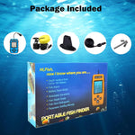 Portable Fish Finder, Handheld Fish Depth Finder Contour Readout Fishfinder Ice Kayak Shore Boat Fishing Fish Detector Device with Sonar Sensor Transducer and LCD Display Gear Fish Depth Finder
