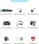 3K Lite Home Security Camera System with AI Human Vehicle Detection, H.265+ 8CH CCTV DVR and 8 X 1080P Wired Outdoor Indoor Bullet Dome Cameras, Remote Access, Alert Push (1TB Hard Drive)