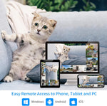 2K Wireless Security Camera System, 10CH NVR Kit,8Pcs 3MP Wifi Surveillance Cameras for Home Indoor/Outdoor Use,Night Vision,Waterproof, Motion Detection, 3TB Hard Drive and DC Power Included