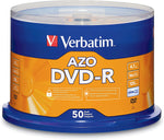 DVD-R Blank Discs AZO Dye 4.7GB 16X Recordable Disc - 50 Pack Spindle,Silver