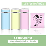 T02 Portable Printer Phomemo Mini Sticker Printer Self-Adhesive Labels Inkless Sticker Printer for Journal, Notes, Photo, DIY