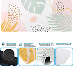 Desk Pad Mat, Big Ergonomic Mouse Pad,+ Keyboard Pad+Wrist Rest, Easy Typing Pain Relief, 3Pcs (35.4×15.7 In) Keyboard Mat Desk Mat for Keyboard and Mouse (Morlandi)