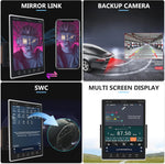 Android Car Stereo 9.5'' HD Vertical Touch Screen AI Intelligent Voice Control Double Din Car Radio with GPS Navigation Bluetooth Three USB FM/RDS Mirror Link Backup Camera External Microphone