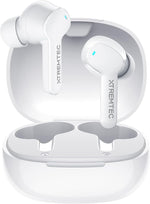 Bluetooth Noise Cancelling Wireless Earbuds for Iphone/Android, In-Ear Sweatproof Stereo Bass Headphones, Immersive Sound Bluetooth 5.2 Earphones with Microphones,En-Able Computer (White)
