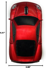 Wireless Car Mouse, 2.4Ghz Optical Gaming Mouse Cool Sport Car Wireless Mouse, DPI 1600, 3D - Red