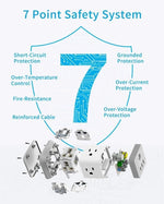 Power Strip with USB, Flat Plug Extension Cord with 4 Outlets and 3 USB(1 USB C), 5 FT Power Cord Desktop Charging Station, Overload Protection, Compact Portable for Travel Home Office