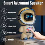 Smart Astronaut Bluetooth-Compatible Speaker Mini Sound Box Portable Stereo Ai Interactive Audio with Alarm Clock Creative Gift