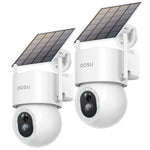 3K/5MP Security Cameras Wireless Outdoor,Solar Powered 400-Lumen Spotlight Camera,360°Pan/Tilt Surveillance,Night Vision,2.4G Wifi Camera,Auto Tracking,Ai Human/Vehicle/Pet Detection-2 Pack