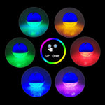 Bluetooth Speakers with RGBW Lights, Crystal Clear Stereo Sound,Dual Drivers,Rich Bass, IPX7 Waterproof, 50Ft Wireless Range, Built-In Mic, Portable Floating Speaker for Pool Hot Tub Spa Shower Travel