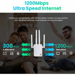 Wifi Extender Booster,Wifi Extenders Signal Booster for Home Cover up to 12880 Sq. Ft & 105 Devices, Wifi Extender, 1200Mbps Wifi Amplifier, Wifi Range Extender, Wifi Booster, Internet Booster