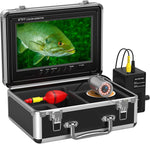 Underwater Fishing Camera Portable Video Fish Finder 9 Inch LCD Monitor 1000TVL Waterproof Camera Underwater DVR Video Fish Cam 50M Cable 12Pcs IR Infrared Lights for Ice, Lake and Boat Fishing