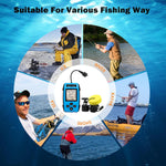 Portable Fish Finder, Handheld Fish Depth Finder Contour Readout Fishfinder Ice Kayak Shore Boat Fishing Fish Detector Device with Sonar Sensor Transducer and LCD Display Gear Fish Depth Finder