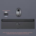 Rechargeable Wireless Keyboard Mouse Combo Full Size Cordless Keyboard & Mouse Sets with Build-In Lithium Battery Ultra Thin Quiet Keyboard Mice (Rose Gold & Black)