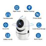Portable 1080P 360° Surveillance Camera with Night Vision, White