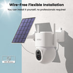 3K/5MP Security Cameras Wireless Outdoor,Solar Powered 400-Lumen Spotlight Camera,360°Pan/Tilt Surveillance,Night Vision,2.4G Wifi Camera,Auto Tracking,Ai Human/Vehicle/Pet Detection-2 Pack