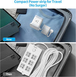 Power Strip with USB, Flat Plug Extension Cord with 4 Outlets and 3 USB(1 USB C), 5 FT Power Cord Desktop Charging Station, Overload Protection, Compact Portable for Travel Home Office