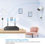 2K Wireless Security Camera System, 10CH NVR Kit,8Pcs 3MP Wifi Surveillance Cameras for Home Indoor/Outdoor Use,Night Vision,Waterproof, Motion Detection, 3TB Hard Drive and DC Power Included