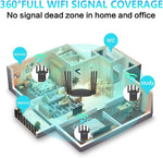 Super Wifi Extender Signal Booster, 1200Mbps Wifi Booster Wireless Internet Amplifier 360° Full Coverage, 2.4 & 5Ghz Dual Band Wifi Repeater with Ethernet/Lan Port (Black)