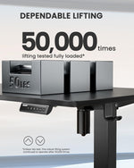 Height Adjustable Electric Standing Desk, 47.2 X 23.6 Inches Sit Stand up Desk, Memory Computer Home Office Desk with Two-Piece Desktop (Black)