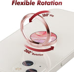 Cell Phone Ring Holder, Finger Ring Stand, 360 Degree Rotation Finger Ring Kickstand, Metal Grip Holder for Most Smart Phones, Iphone, Samsung, LG, Sony (Pink)