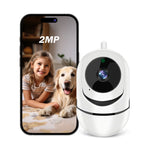 Portable 1080P 360° Surveillance Camera with Night Vision, White