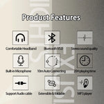 New Fashionable Cool Anime Arknights Exusiaie Wireless Gold Bluetooth Headset Head Mounted Plug in Card Mobile Phone Headphones