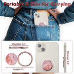 Cell Phone Ring Holder, Finger Ring Stand, 360 Degree Rotation Finger Ring Kickstand, Metal Grip Holder for Most Smart Phones, Iphone, Samsung, LG, Sony (Pink)