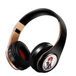 New Fashionable Cool Anime Arknights Exusiaie Wireless Gold Bluetooth Headset Head Mounted Plug in Card Mobile Phone Headphones