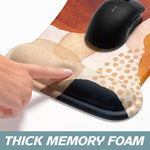 Mouse Pad Wrist Support Keyboard Wrist Rest Pad Ergonomic Mousepad Non-Slip Memory Foam Keyboard Pad Easy Typing Pain Relief Perfect for PC Laptop Gaming Office, Abstract Art Style