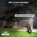 3K/5MP Security Cameras Wireless Outdoor,Solar Powered 400-Lumen Spotlight Camera,360°Pan/Tilt Surveillance,Night Vision,2.4G Wifi Camera,Auto Tracking,Ai Human/Vehicle/Pet Detection-2 Pack