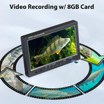 Underwater Fishing Camera Portable Video Fish Finder 9 Inch LCD Monitor 1000TVL Waterproof Camera Underwater DVR Video Fish Cam 50M Cable 12Pcs IR Infrared Lights for Ice, Lake and Boat Fishing