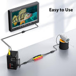 Underwater Fishing Camera Portable Video Fish Finder 9 Inch LCD Monitor 1000TVL Waterproof Camera Underwater DVR Video Fish Cam 50M Cable 12Pcs IR Infrared Lights for Ice, Lake and Boat Fishing