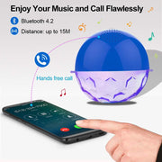 Bluetooth Speakers with RGBW Lights, Crystal Clear Stereo Sound,Dual Drivers,Rich Bass, IPX7 Waterproof, 50Ft Wireless Range, Built-In Mic, Portable Floating Speaker for Pool Hot Tub Spa Shower Travel