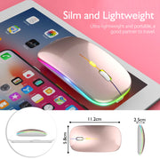 Bluetooth Mouse 2.4Ghz Wireless Mouse Mice Rechargeable Mouse Silent Mouse LED Backlit USB Gaming Mouse 1600DPI for PC Laptop