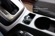 2 USB Car Charger, Cigarette Lighter Adapter, 4.8A Output, 12V / 24 Volt Outlet Plug, Voltage Meter, Compatible with Iphone,Ipad, Samsung Galaxy, LG, Google, Silver
