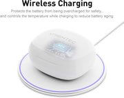 Bluetooth Noise Cancelling Wireless Earbuds for Iphone/Android, In-Ear Sweatproof Stereo Bass Headphones, Immersive Sound Bluetooth 5.2 Earphones with Microphones,En-Able Computer (White)