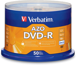 DVD-R Blank Discs AZO Dye 4.7GB 16X Recordable Disc - 50 Pack Spindle,Silver