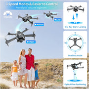 RC Drone with HD Camera, Foldable Quadcopter, Dual Batteries, 30-Min Flight, Altitude Hold, Gesture Control