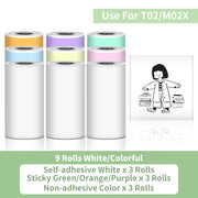 T02 Portable Printer Phomemo Mini Sticker Printer Self-Adhesive Labels Inkless Sticker Printer for Journal, Notes, Photo, DIY