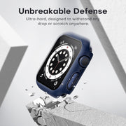 2 Pack Hard Case for Apple Watch Se/Se2/Series 6/5/4 40Mm, with PC Tempered Glass Screen Protector, [Scristant Resistant], [Overall Protection] Slim Cover for Iwatch S6/S5/S4 40Mm, Blue