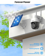 2K Solar Security Camera Wireless Wifi, Outdoor Camera for Home Security,Auto Tracking ,Smart Siren Spotlights, Works with Alexa/Google Assistant