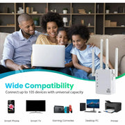 Wifi Extender Booster,Wifi Extenders Signal Booster for Home Cover up to 12880 Sq. Ft & 105 Devices, Wifi Extender, 1200Mbps Wifi Amplifier, Wifi Range Extender, Wifi Booster, Internet Booster