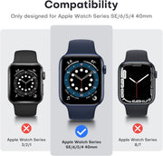 2 Pack Hard Case for Apple Watch Se/Se2/Series 6/5/4 40Mm, with PC Tempered Glass Screen Protector, [Scristant Resistant], [Overall Protection] Slim Cover for Iwatch S6/S5/S4 40Mm, Blue