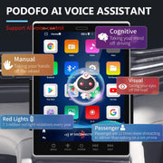 Android Car Stereo 9.5'' HD Vertical Touch Screen AI Intelligent Voice Control Double Din Car Radio with GPS Navigation Bluetooth Three USB FM/RDS Mirror Link Backup Camera External Microphone