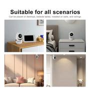 Portable 1080P 360° Surveillance Camera with Night Vision, White