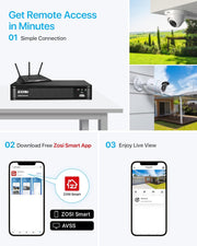 3K Lite Home Security Camera System with AI Human Vehicle Detection, H.265+ 8CH CCTV DVR and 8 X 1080P Wired Outdoor Indoor Bullet Dome Cameras, Remote Access, Alert Push (1TB Hard Drive)