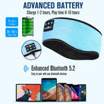 Bluetooth Headband Sports Sleep Headphones, Wireless Music Sleeping Headphones Sleep Eye Mask Earbuds IPX6 Waterproof for Side Sleepers Workout Running Insomnia Yoga Office