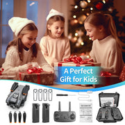 RC Drone with HD Camera, Foldable Quadcopter, Dual Batteries, 30-Min Flight, Altitude Hold, Gesture Control