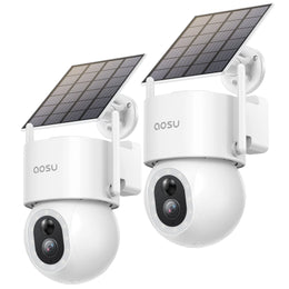 3K/5MP Security Cameras Wireless Outdoor,Solar Powered 400-Lumen Spotlight Camera,360°Pan/Tilt Surveillance,Night Vision,2.4G Wifi Camera,Auto Tracking,Ai Human/Vehicle/Pet Detection-2 Pack
