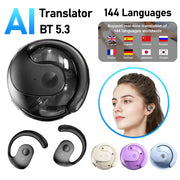 AI Translator Earbuds Language Translator Headphones 144 Languages Real Time Translation Smart Voice Translator Open-Ear Earbuds